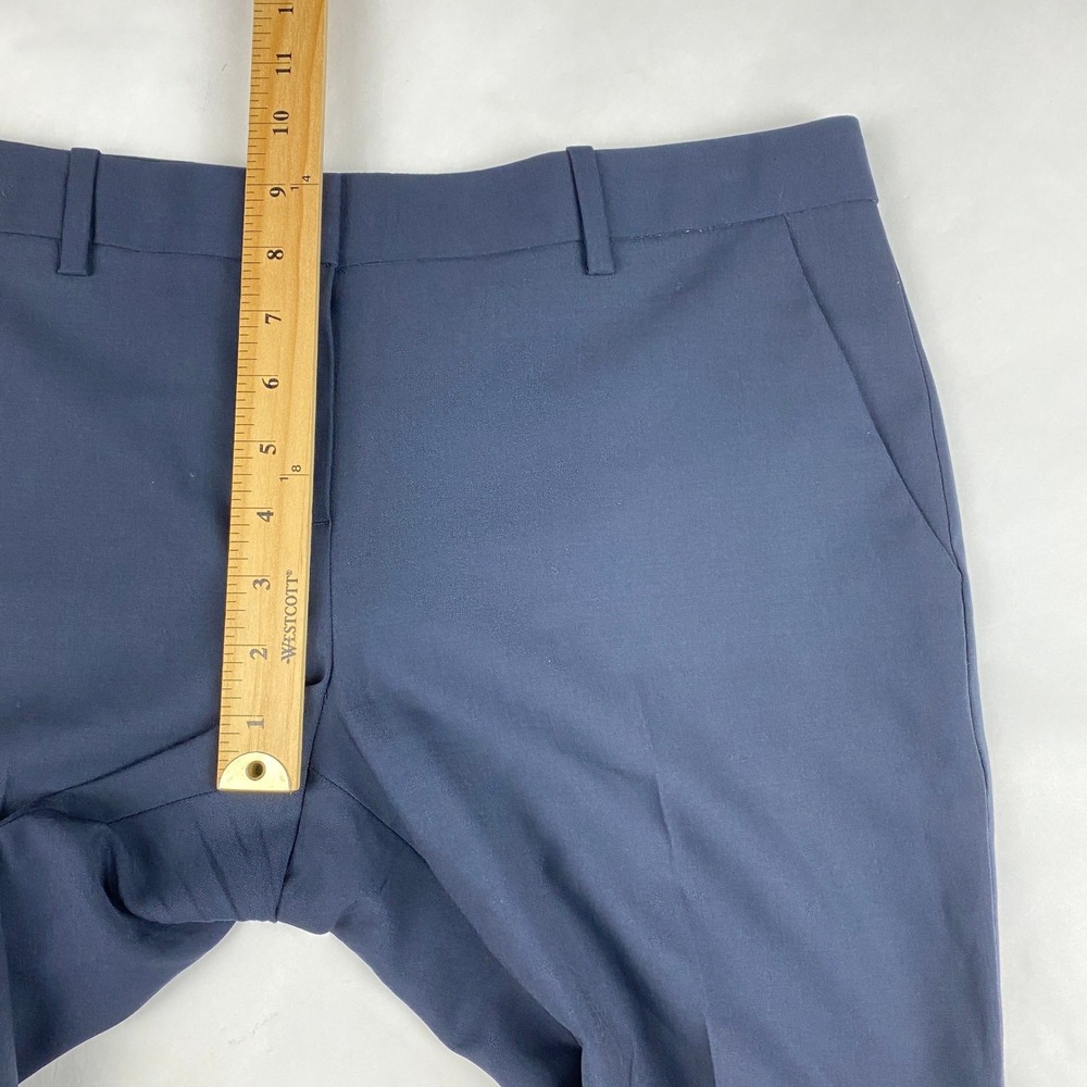 Theory Pants Women's Size 10 Max C3 Sevona Trouser Blue Wool Stretch - Flaw - Picture 12 of 16